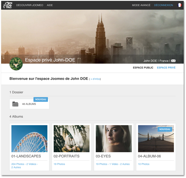 Un espace joomeo privé en html5